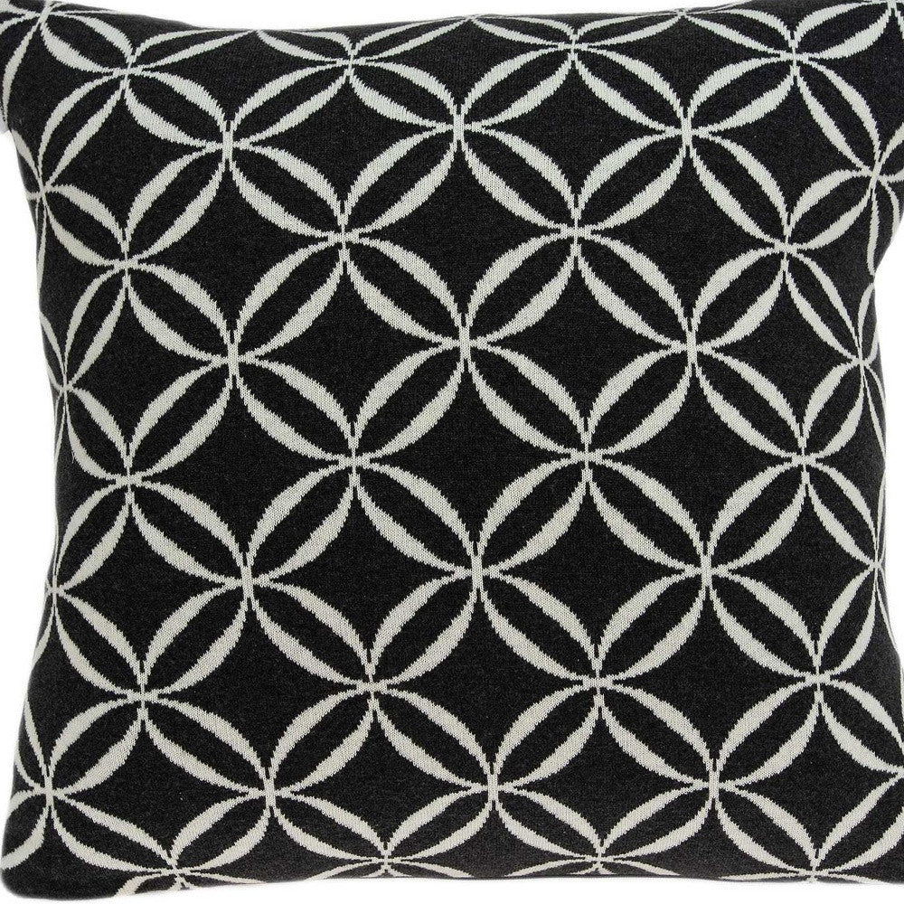 20" X 7" X 20" Transitional Black Pillow Cover With Poly Insert