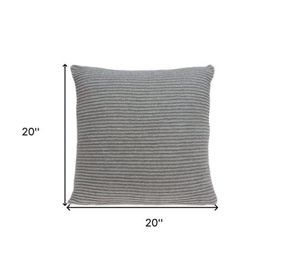 20" X 7" X 20" Elegant Transitional Gray Pillow Cover With Poly Insert