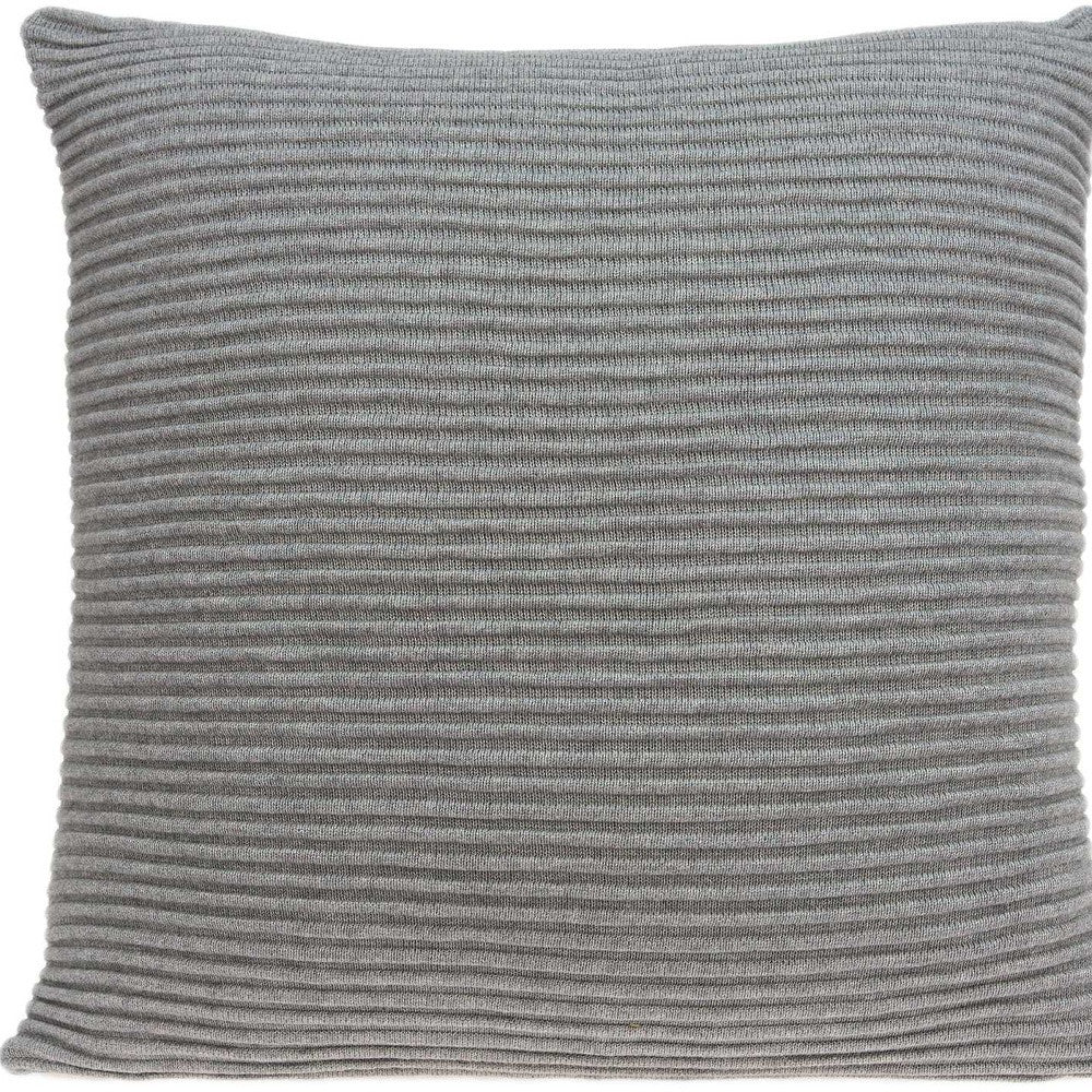 20" X 7" X 20" Elegant Transitional Gray Pillow Cover With Poly Insert