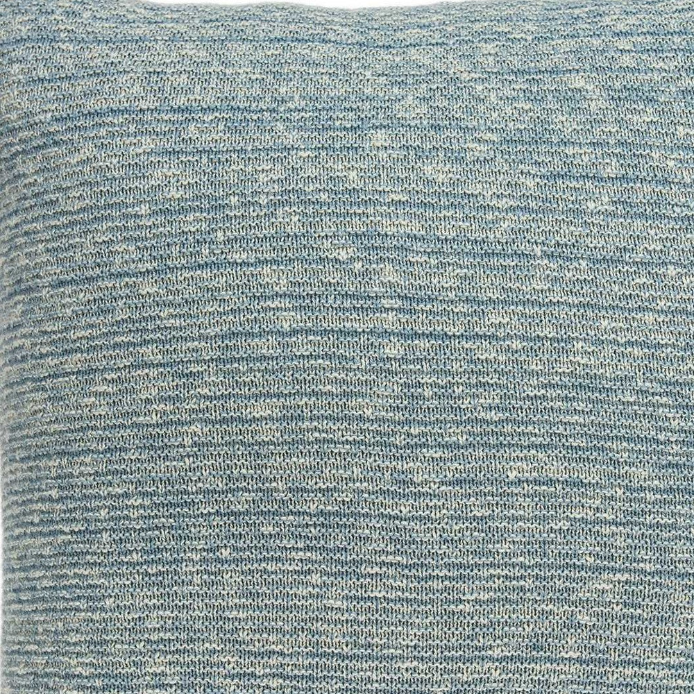 20" Aqua Teal Woven Cotton Blend Throw Pillow