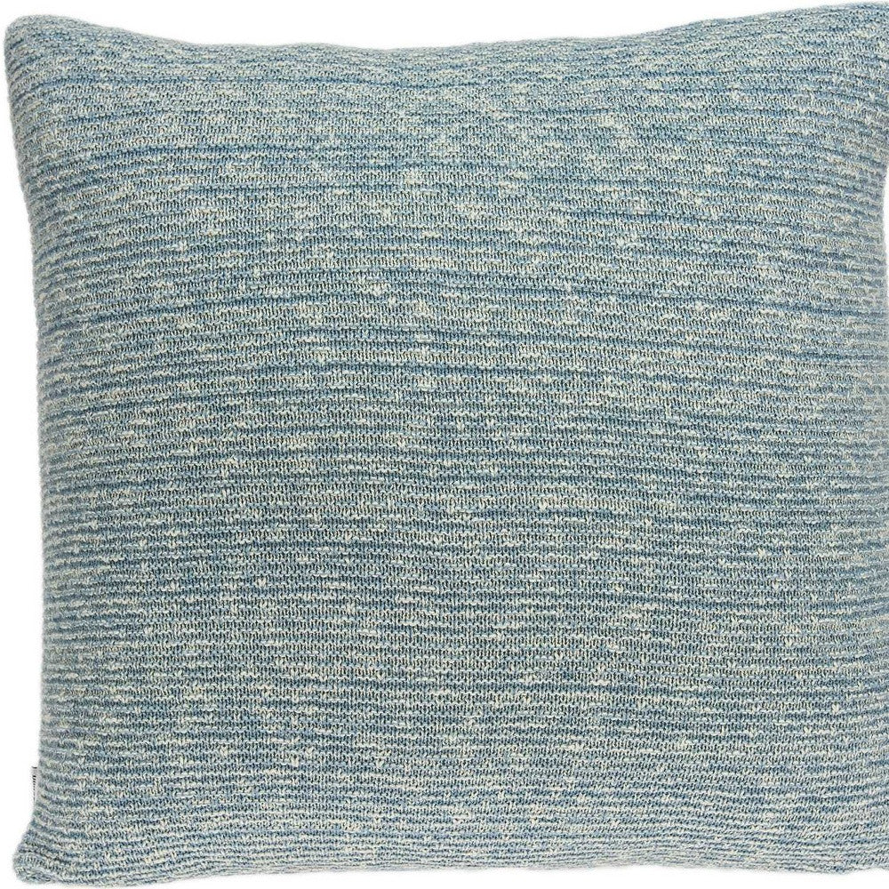 20" Aqua Teal Woven Cotton Blend Throw Pillow