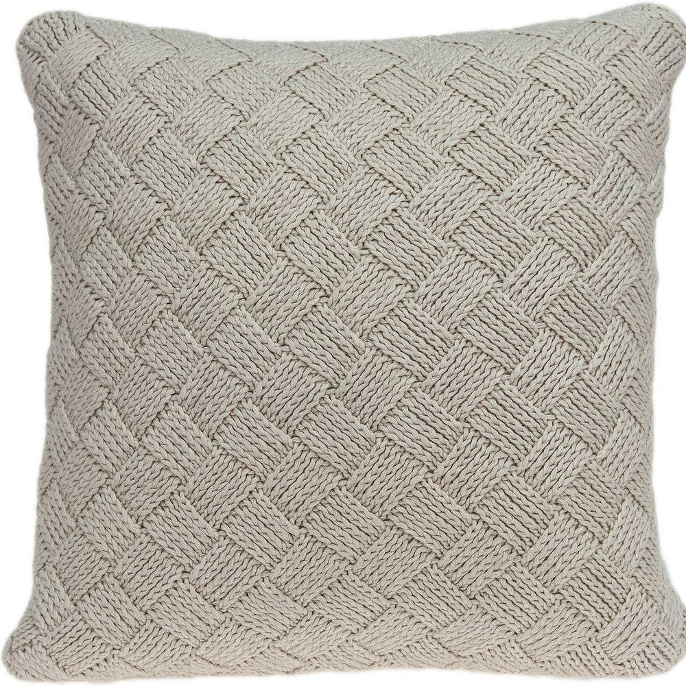 20" X 7" X 20" Charming Transitional Beige Accent Pillow Cover With Poly Insert