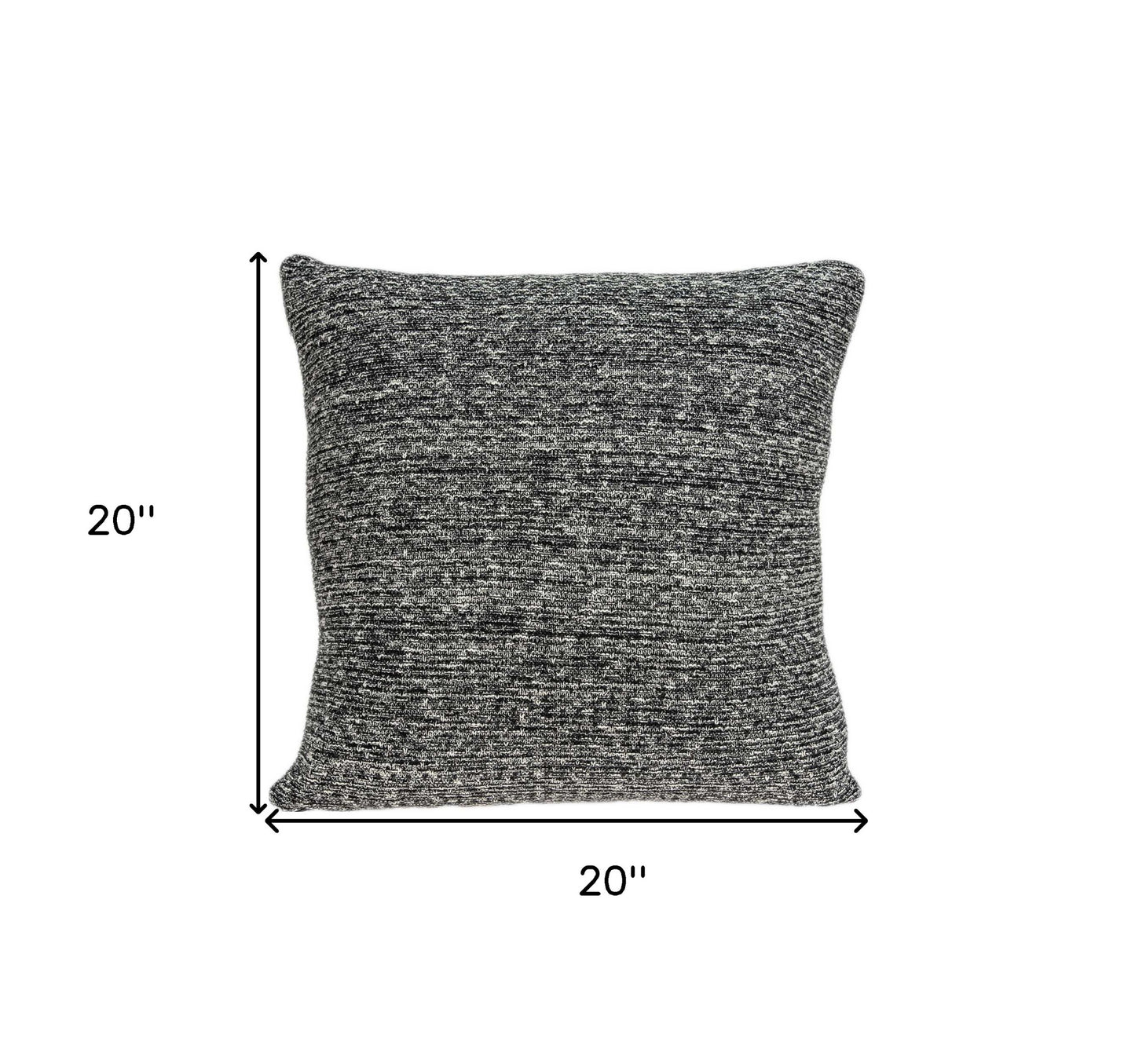 20" Charcoal Woven Cotton Blend Throw Pillow