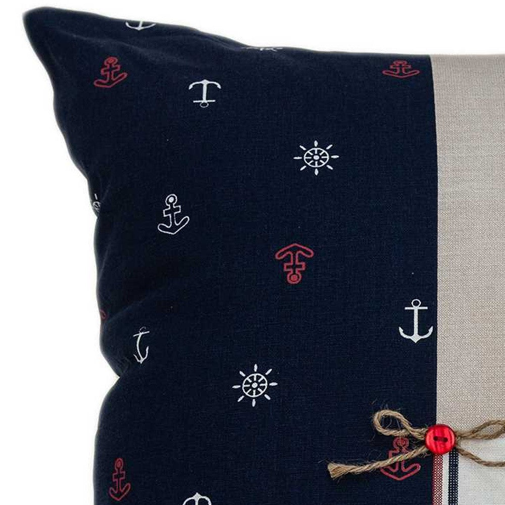 20" X 7" X 20" Nautical Multicolor Pillow Cover With Poly Insert