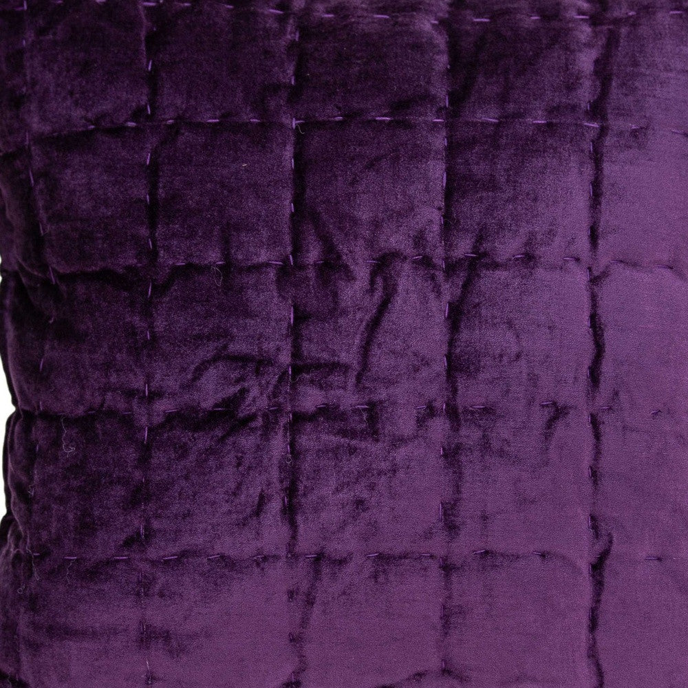 20" X 20" Purple Cotton Blend Zippered Pillow