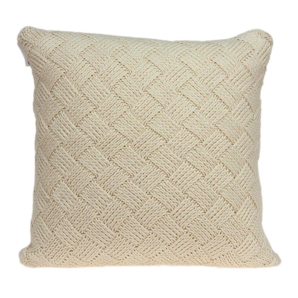 20" X 7" X 20" Transitional Beige Pillow Cover With Poly Insert