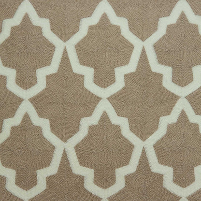 20" X 7" X 20" Transitional Beige And White Pillow Cover With Poly Insert