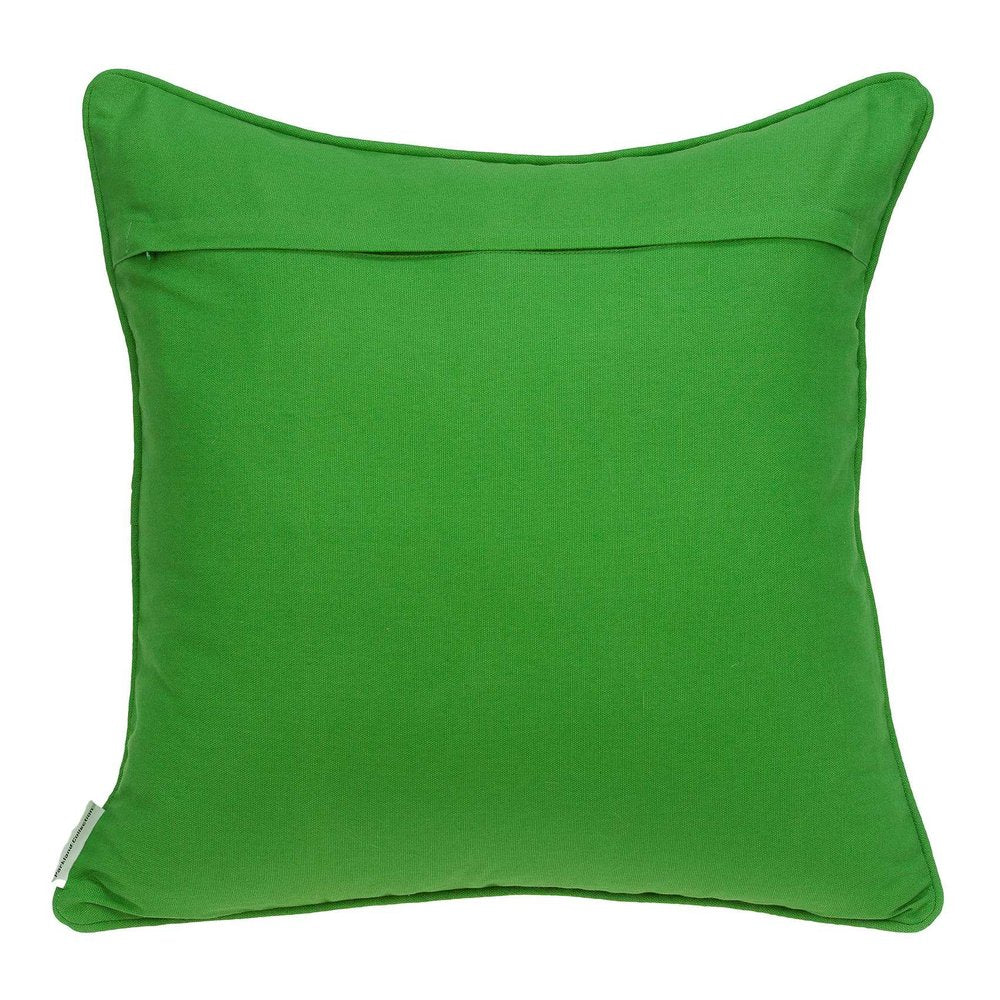 20" Green and White Throw Pillow