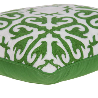 20" X 7" X 20" Traditional Green And White Accent Pillow Cover With Poly Insert