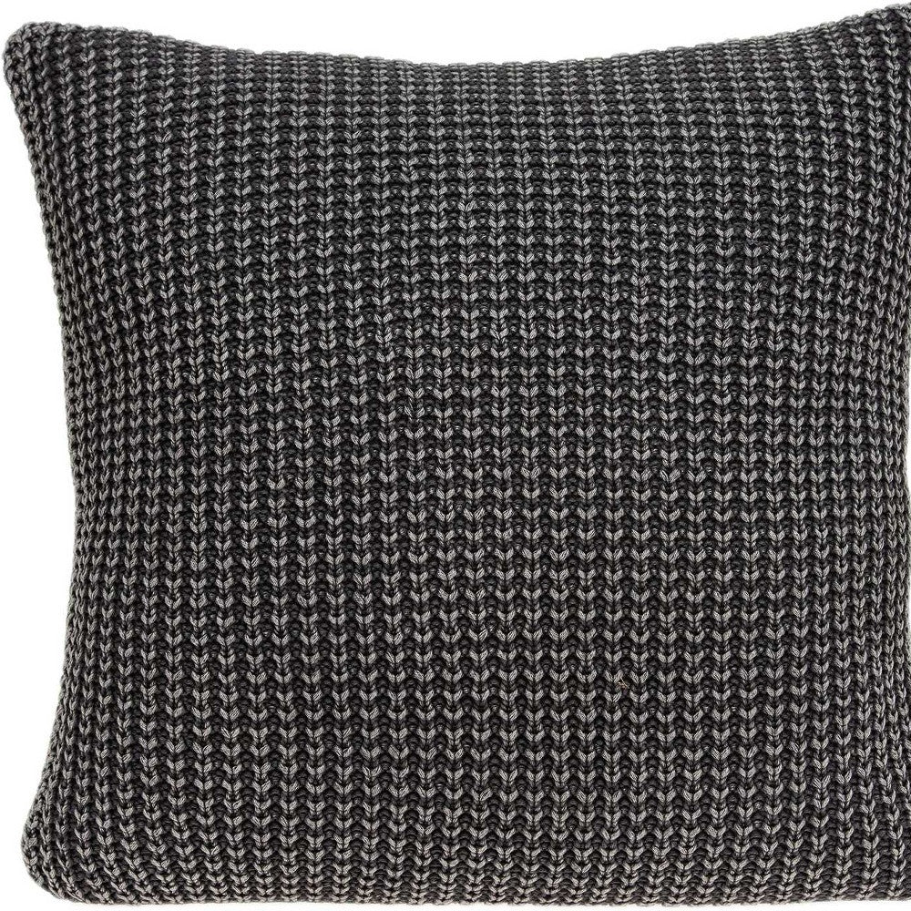 20" X 7" X 20" Transitional Charcoal Pillow Cover With Poly Insert