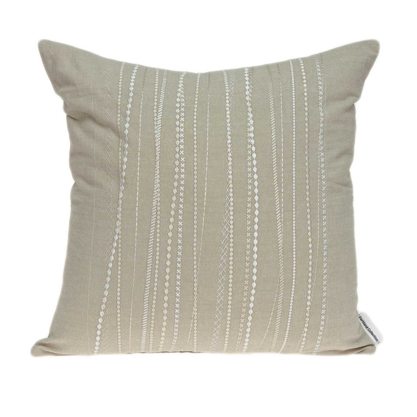 20" Beige Cotton Throw Pillow