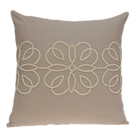 20" X 7" X 20" Stunning Transitional Tan Cotton Pillow Cover With Poly Insert