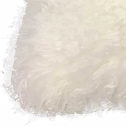 17" bright white genuine Tibetan lamb fur pillow with microsuede backing