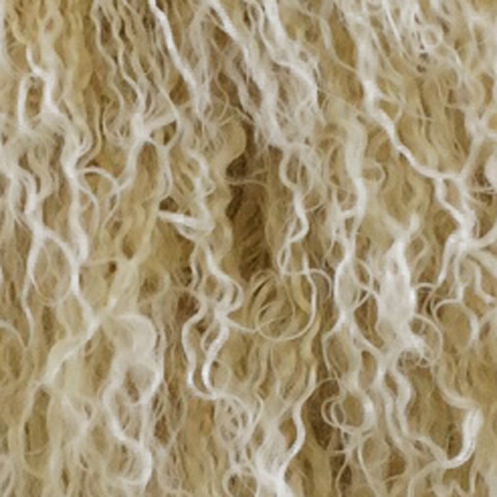 Gold genuine Tibetan lamb fur pillow with microsuede backing, 20 inches