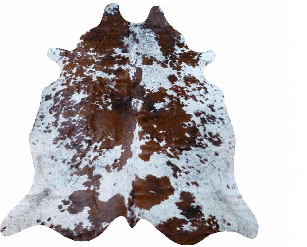 5' X 6' Brown And White Cowhide Handmade Area Rug