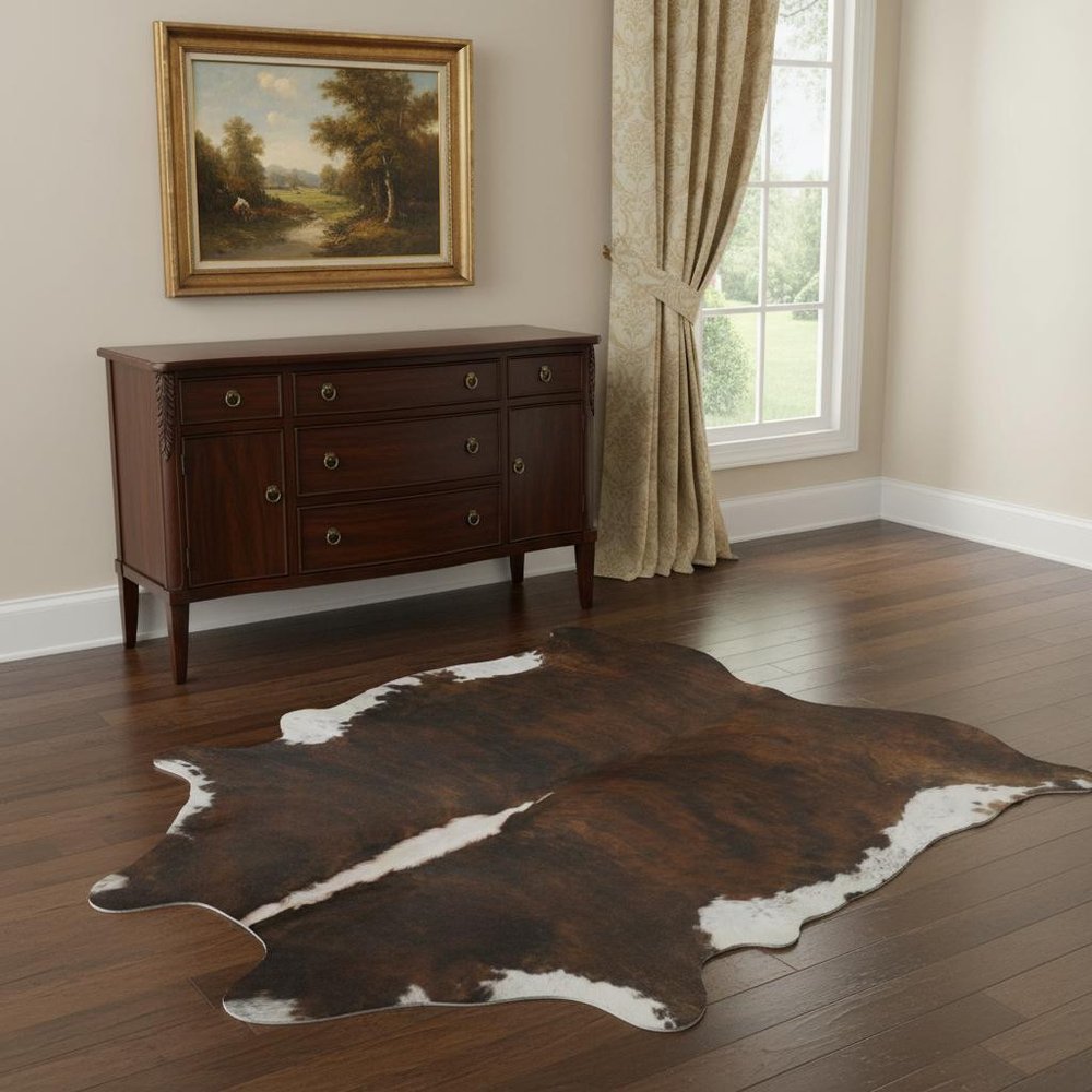 5' X 6' Natural Cowhide Handmade Area Rug