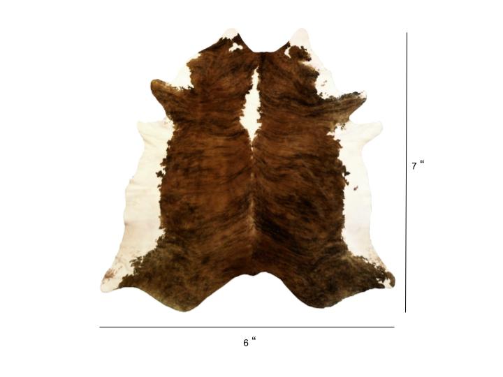 6 Ft Brown And White Brindled Cowhide Rug