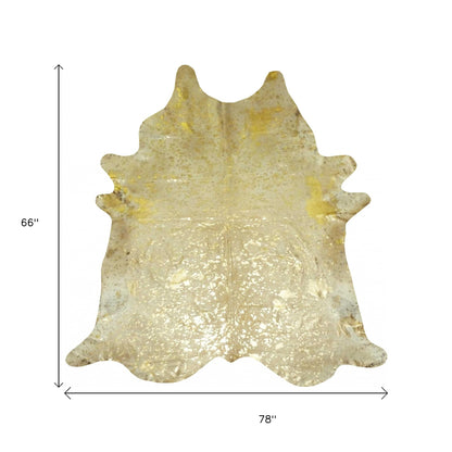 5' X 6' Natural Cowhide Handmade Area Rug