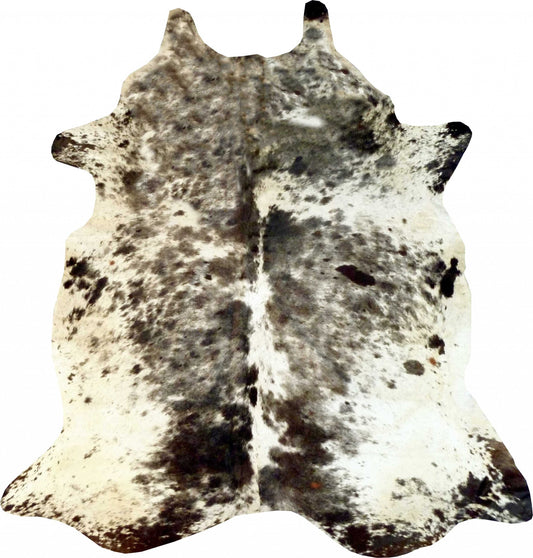 6.5 Ft  Silver Devore Brindled Cowhide Rug