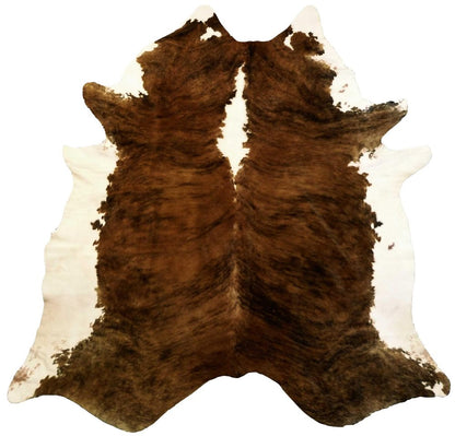 6' X 7' Black And White Cowhide Handmade Area Rug
