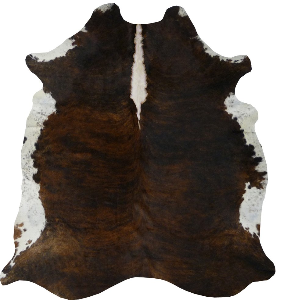 6' X 7' Black And White Cowhide Handmade Area Rug