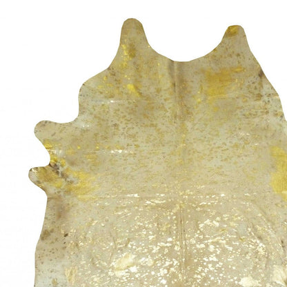 6' X 7' Natural Cowhide Handmade Area Rug