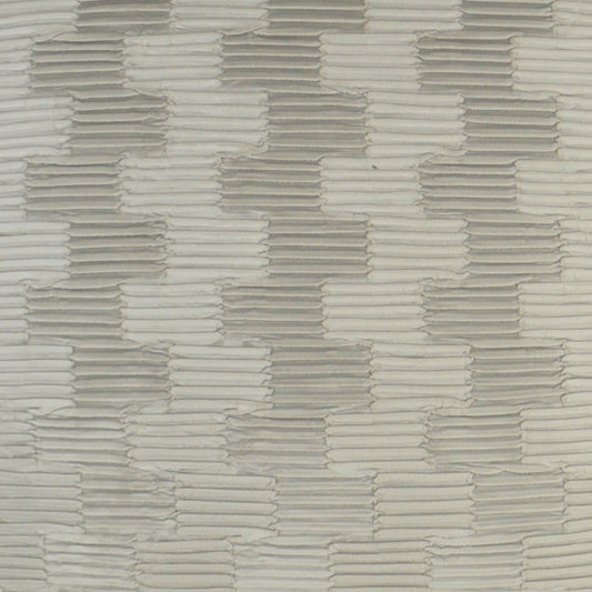 Beige and light gray textured woven fabric with a brick-like staggered pattern.