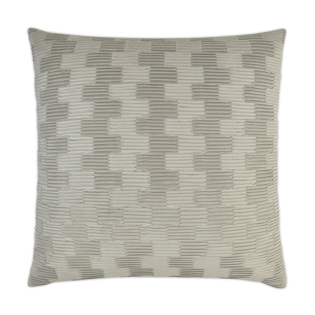 D.V. KAP HOME   24" x 24" Ruche Pillow - Mushroom Solid, Textured    - 3356-M-2424