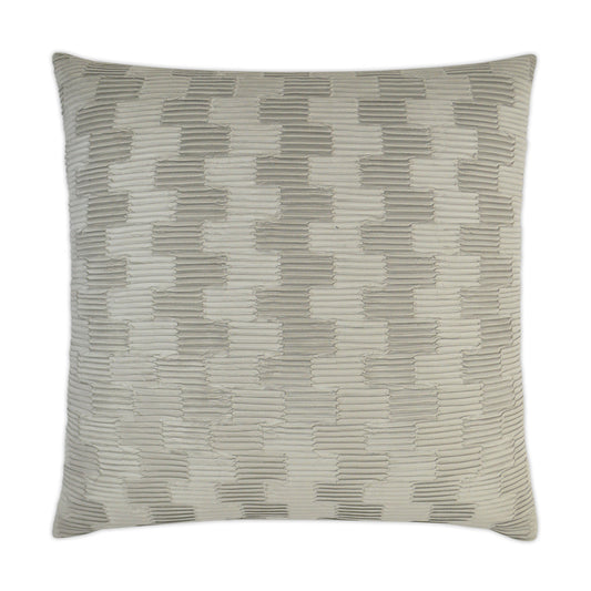 D.V. KAP HOME   24" x 24" Ruche Pillow - Mushroom Solid, Textured    - 3356-M-2424
