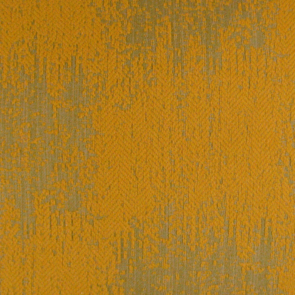 Mustard-orange and gray marled woven fabric with textured surface; versatile upholstery or apparel textile.