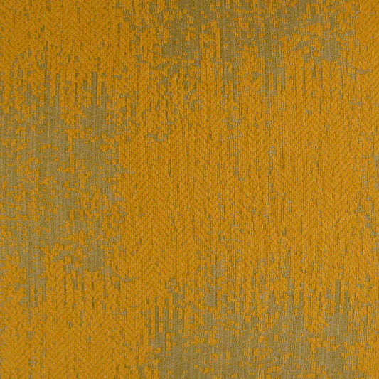 Mustard-orange and gray marled woven fabric with textured surface; versatile upholstery or apparel textile.