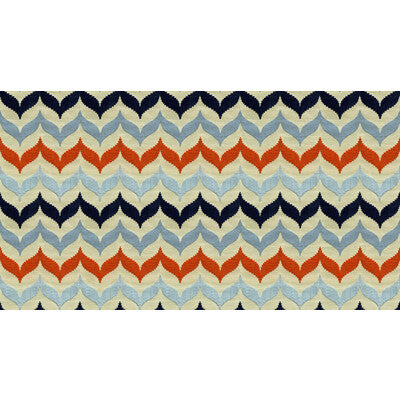 KRAVET CONTRACT WEAVE FLAMESTITCH BLUE,ORANGE,BEIGE   - 33640.512.0