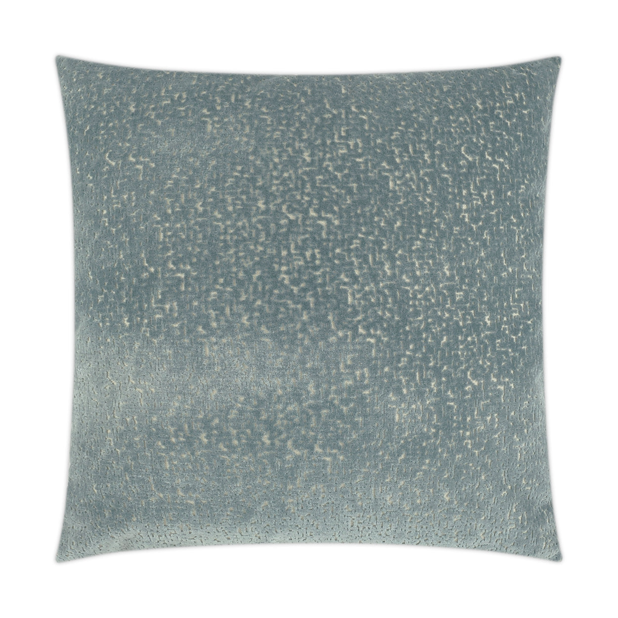 Blue-gray square pillow in a mineral solid color with a textured surface, 24" x 24", for sofa decor.