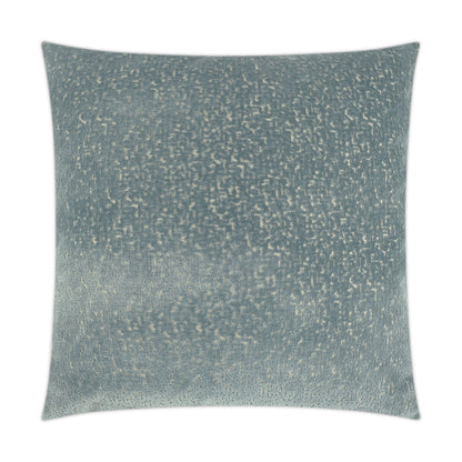 Blue-gray square pillow in a mineral solid color with a textured surface, 24" x 24", for sofa decor.