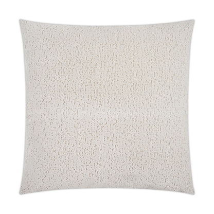 Beige square throw pillow with creamy textured boucle pattern, a cozy decorative cushion for sofa.