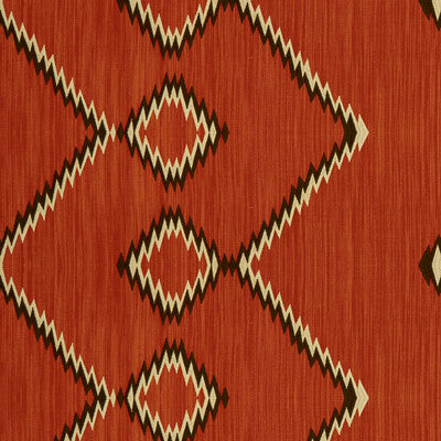 KRAVET DESIGN EMBROIDERY IKAT/SOUTHWEST/KILIMS ORANGE,CHOCOLATE,IVORY   - 33784.612.0