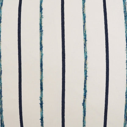 D.V. KAP HOME   24" x 24" Azaria Pillow - Lapis Farmhouse, Textured, Transitional, Global, Stripes    - 3379-L-2424