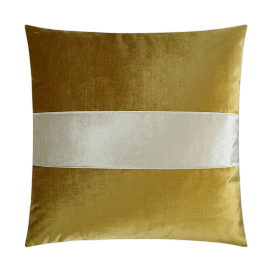 D.V. KAP HOME   24" x 24" Iridescence Band Pillow - Citron Band / Ribbon    - 3384-C-2424