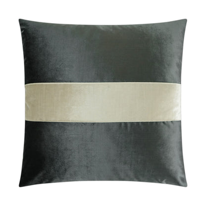 D.V. KAP HOME   24" x 24" Iridescence Band Pillow - Graphite Band / Ribbon    - 3384-G-2424