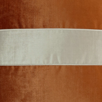 D.V. KAP HOME   24" x 24" Iridescence Band Pillow - Orange Band / Ribbon    - 3384-O-2424