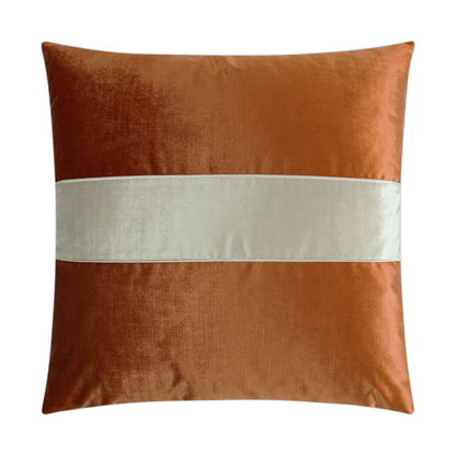 D.V. KAP HOME   24" x 24" Iridescence Band Pillow - Orange Band / Ribbon    - 3384-O-2424