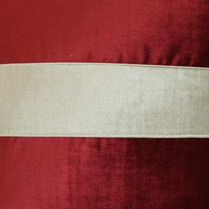 D.V. KAP HOME   24" x 24" Iridescence Band Pillow - Ruby Band / Ribbon    - 3384-R-2424