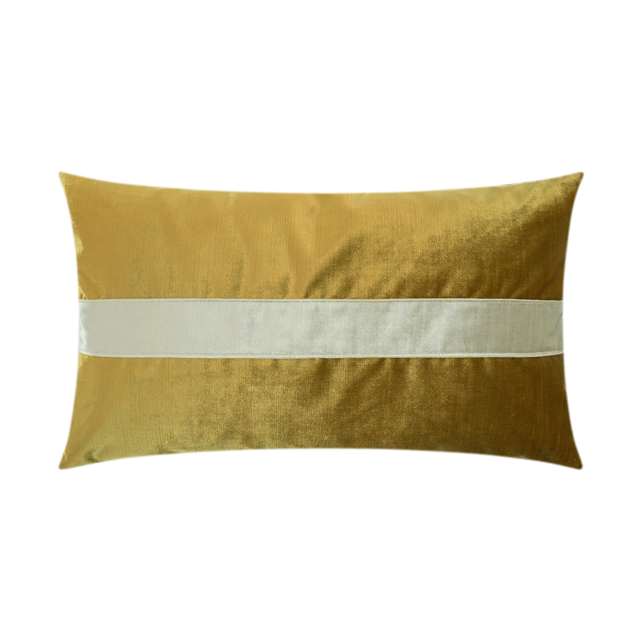 D.V. KAP HOME   14" x 24" Iridescence Band Lumbar Pillow - Citron Band / Ribbon    - 3385-C-1424