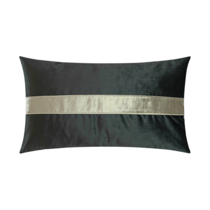 D.V. KAP HOME   14" x 24" Iridescence Band Lumbar Pillow - Graphite Band / Ribbon    - 3385-G-1424