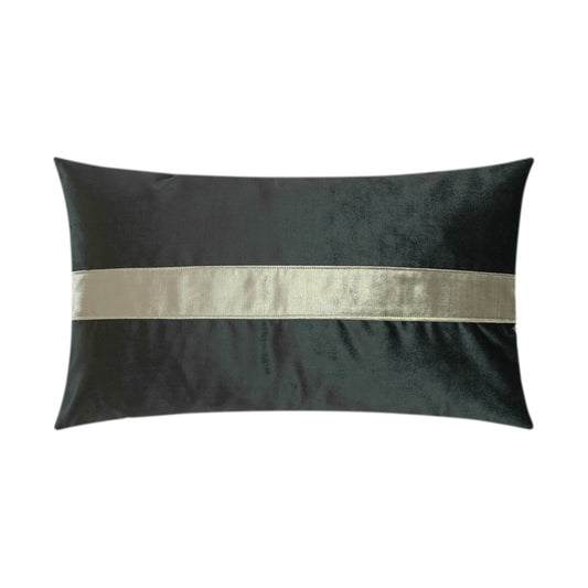 D.V. KAP HOME   14" x 24" Iridescence Band Lumbar Pillow - Graphite Band / Ribbon    - 3385-G-1424