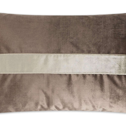 D.V. KAP HOME   14" x 24" Iridescence Band Lumbar Pillow - Latte Band / Ribbon    - 3385-L-1424