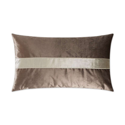 D.V. KAP HOME   14" x 24" Iridescence Band Lumbar Pillow - Latte Band / Ribbon    - 3385-L-1424