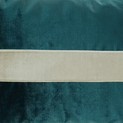 D.V. KAP HOME   14" x 24" Iridescence Band Lumbar Pillow - Peacock Band / Ribbon    - 3385-P-1424