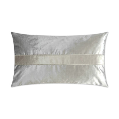 D.V. KAP HOME   14" x 24" Iridescence Band Lumbar Pillow - Silver Band / Ribbon    - 3385-S-1424