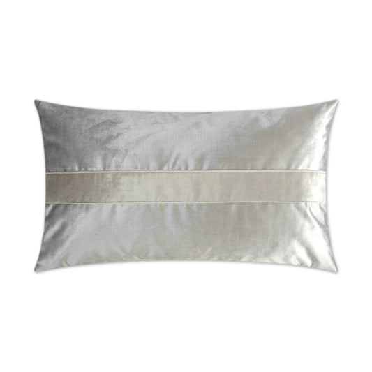 D.V. KAP HOME   14" x 24" Iridescence Band Lumbar Pillow - Silver Band / Ribbon    - 3385-S-1424